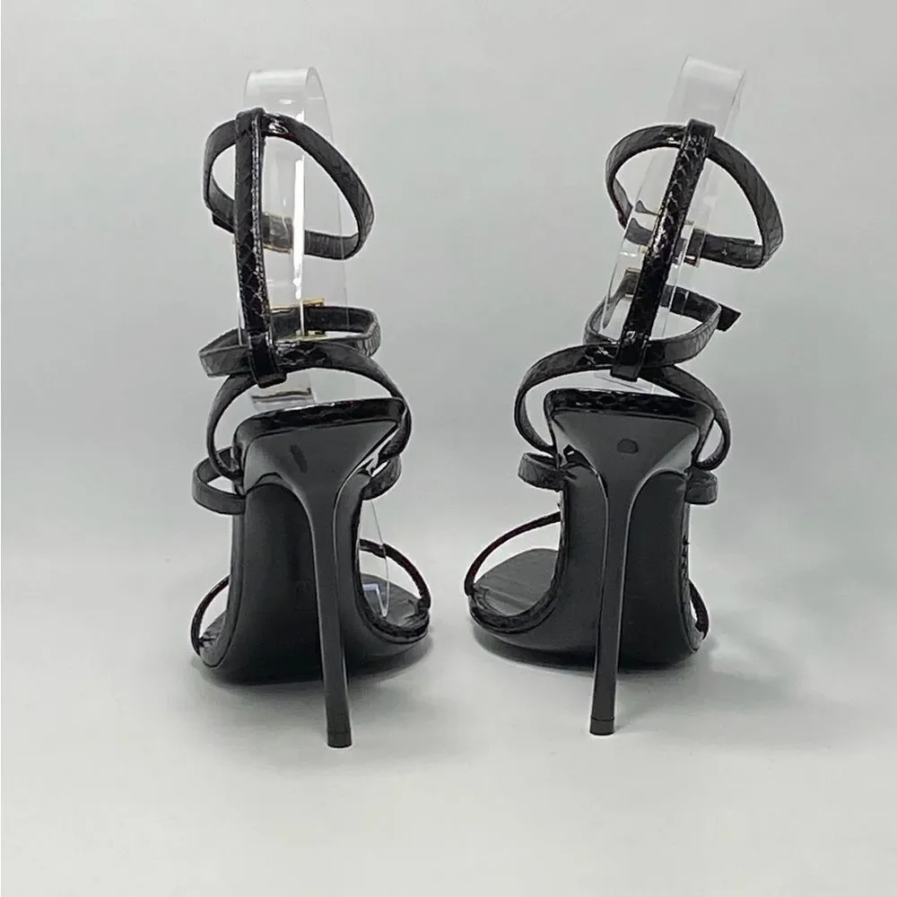 Saint Laurent Nuit Sandals In Lacquered Ayers size 37